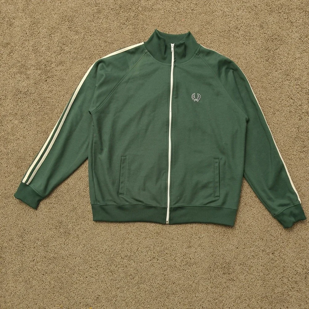VTG Fred Perry Sportswear Track‎ Jacket Mens XL Green Full Zip Portugal